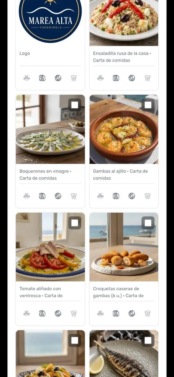 Biblioteca de fotos que se publica también en la ficha de Google